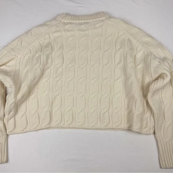 ARITZIA Babaton Cable Knit Glory Wool Cropped Sweater in Heather Birch
2XS EUC - Picture 7 of 12
